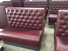 Diamond Tuft Tuft Full Standard Seat Closed DuraBase Brass Nail Trim Naugahyde Burshire BRK40 Burgandy